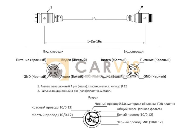 Кабель 4-pin (мама) — 4-pin (папа), 15 метров купить в Минске по низкой цене